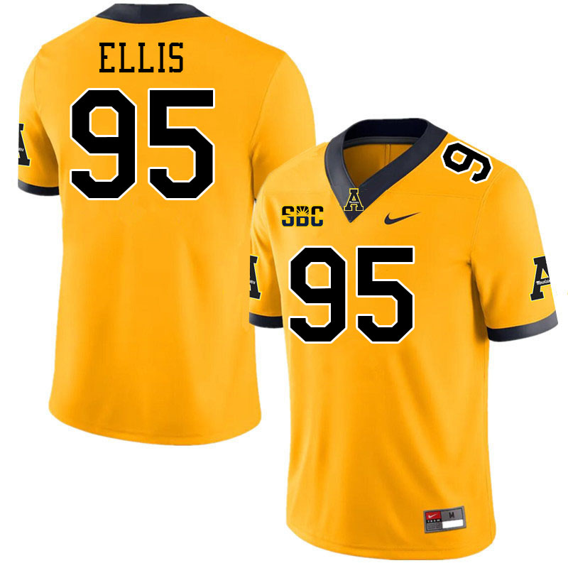 Appalachian State Mountaineers #95 Kaden Ellis College Football Jerseys Stitched-Gold